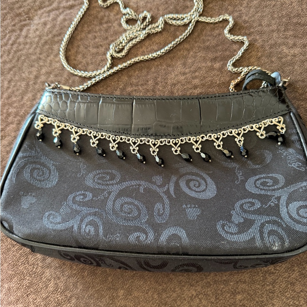 Brighton Black and Silver Swirl Shoulder Bag
